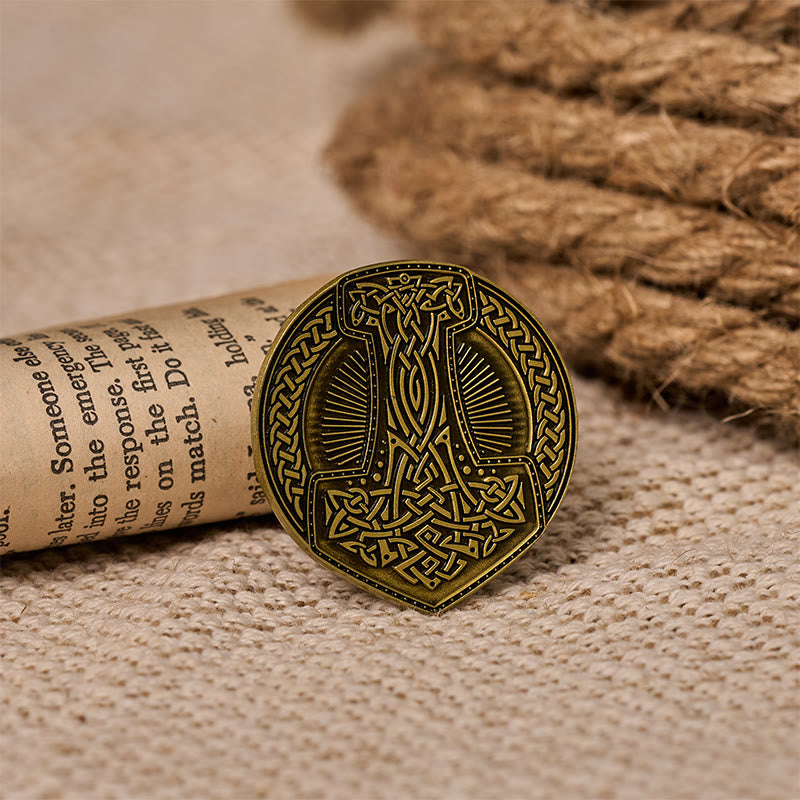 WorldNorse Viking Mjolnir Celtic Knot Brooch - image 4