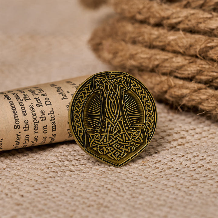 WorldNorse Viking Mjolnir Celtic Knot Brooch - image 4