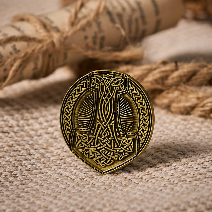 WorldNorse Viking Mjolnir Celtic Knot Brooch - image 3