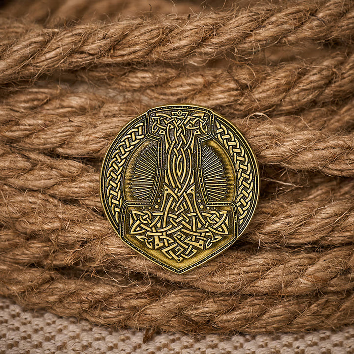 WorldNorse Viking Mjolnir Celtic Knot Brooch - image 2