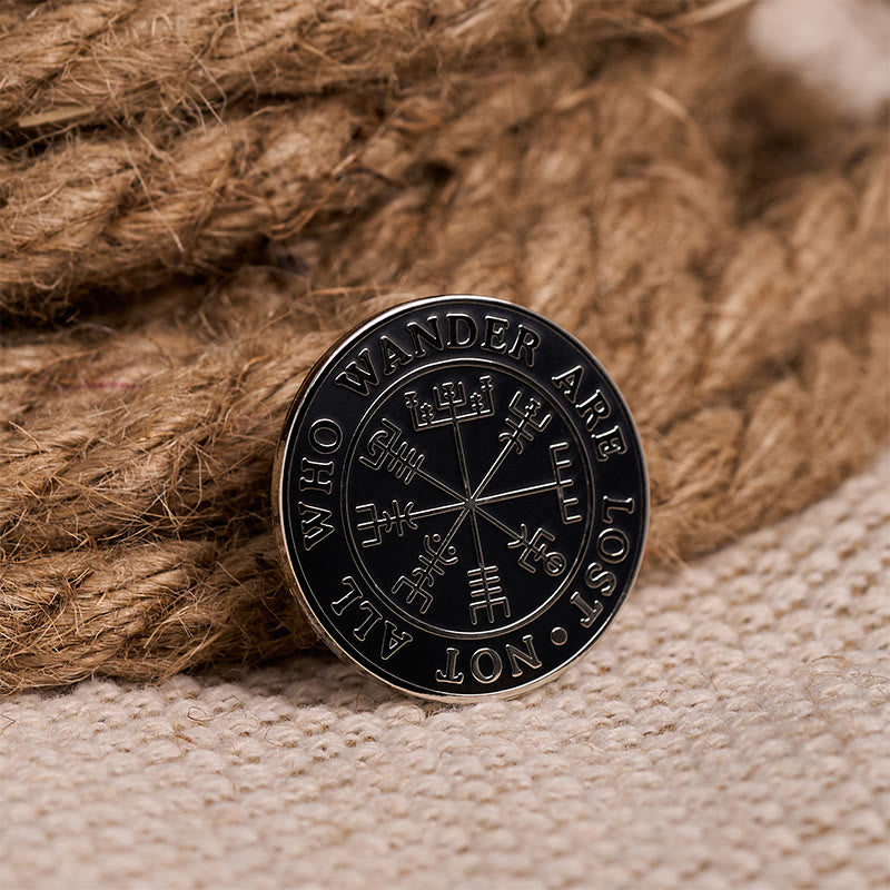 WorldNorse Viking Compass Vegvisir Verse Brooch - Vegvisir - image 0
