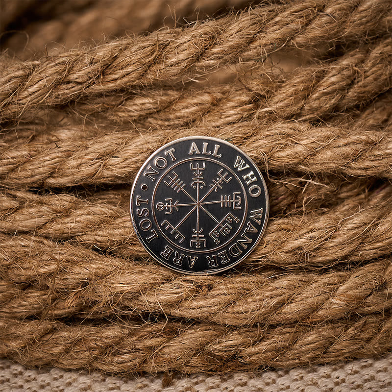 WorldNorse Viking Compass Vegvisir Verse Brooch - image 2