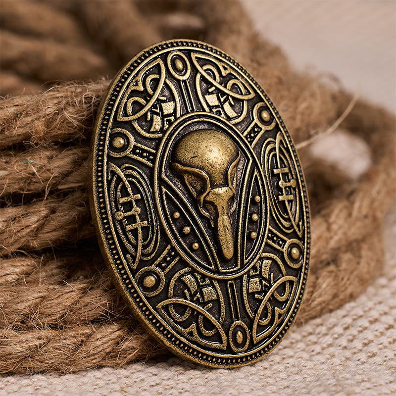 WorldNorse Beast Skull Knotwork Brooch - Retro Gold - image 7