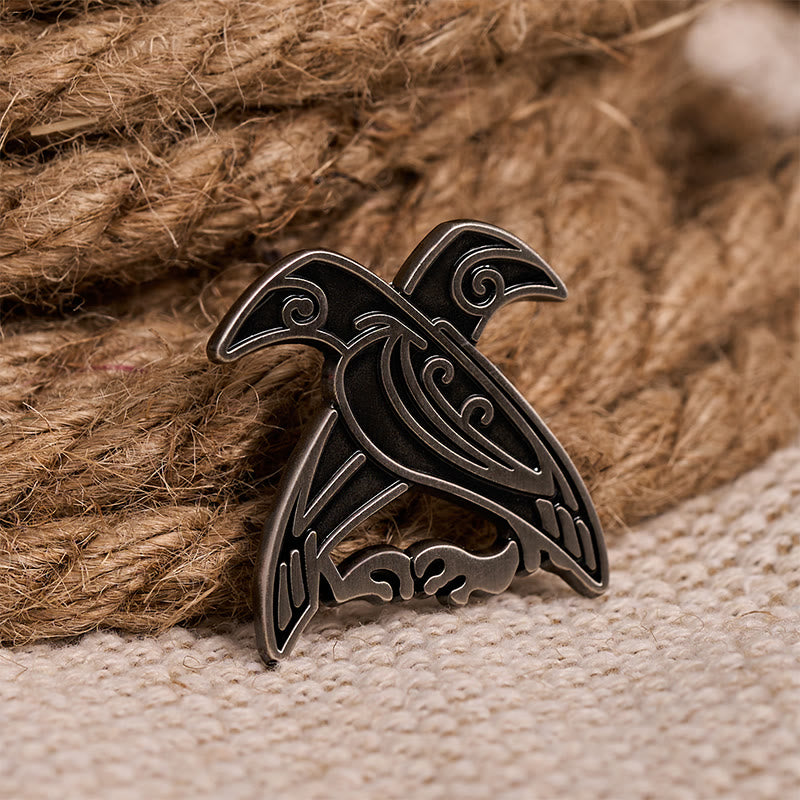 WorldNorse Hugin And Munin Weave Brooch - Raven - image 0