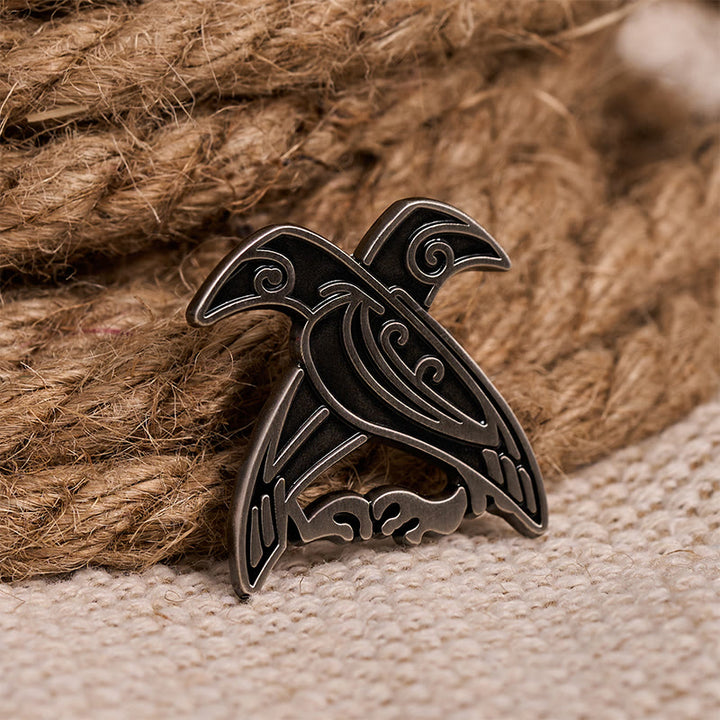 WorldNorse Hugin And Munin Weave Brooch - Raven - image 0