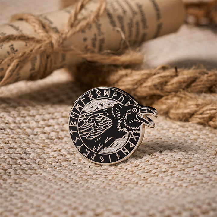 WorldNorse Thought Raven Verse Brooch - image 3