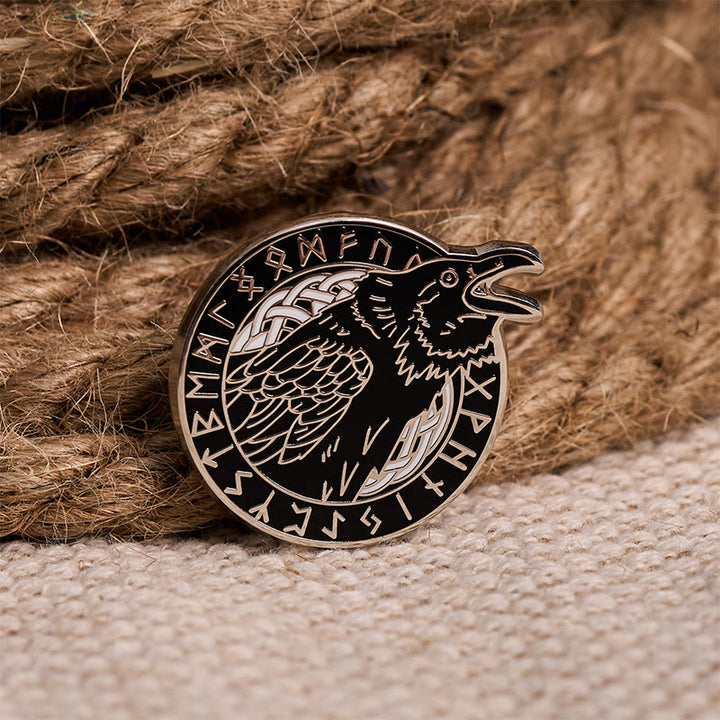 WorldNorse Thought Raven Verse Brooch - Raven - image 0