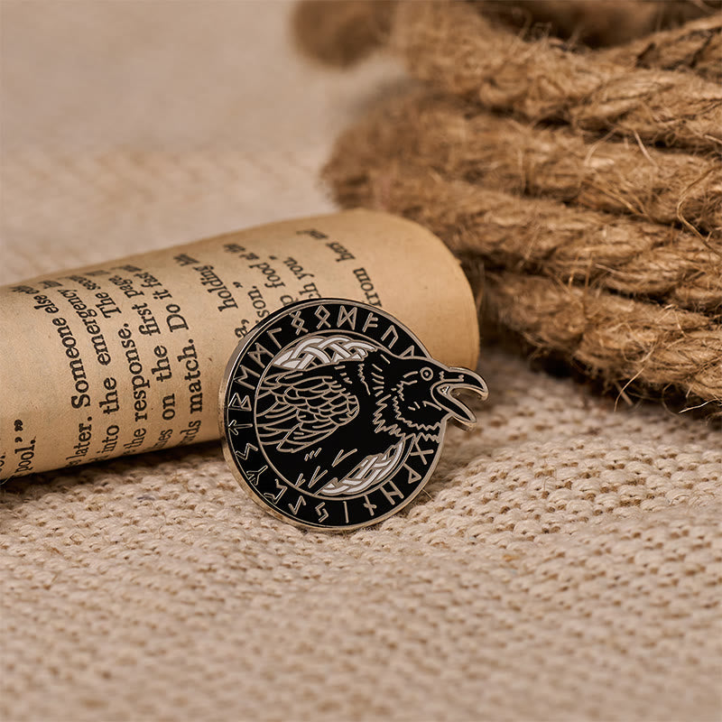 WorldNorse Thought Raven Verse Brooch - image 4