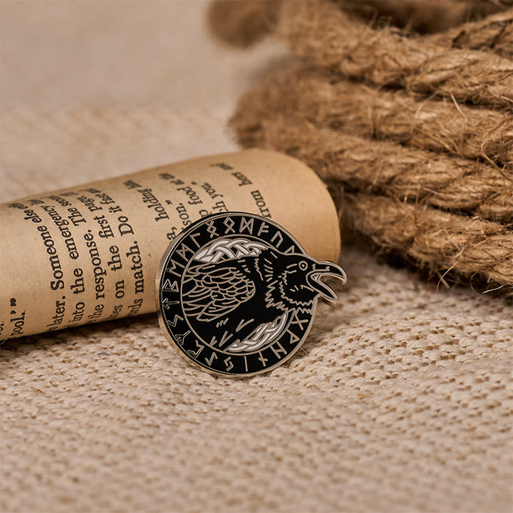 WorldNorse Thought Raven Verse Brooch - image 4