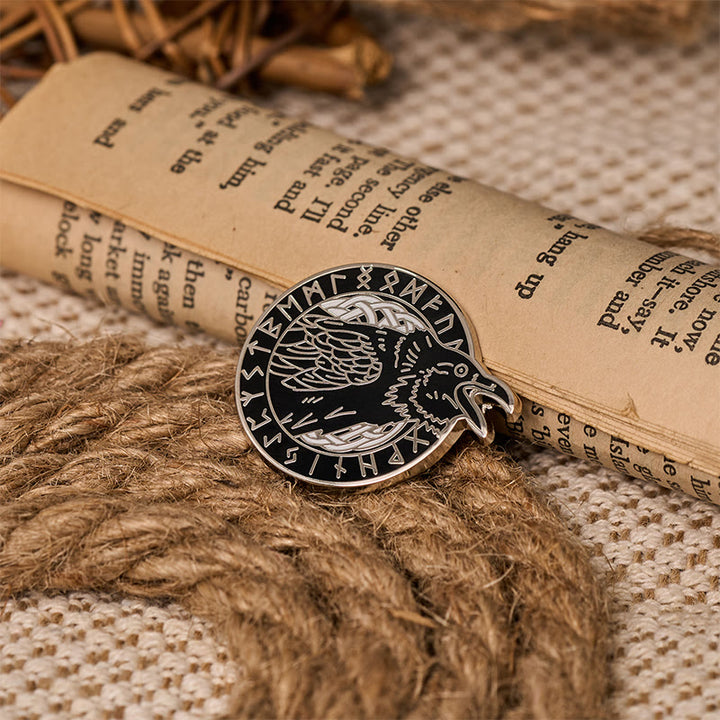 WorldNorse Thought Raven Verse Brooch - image 5