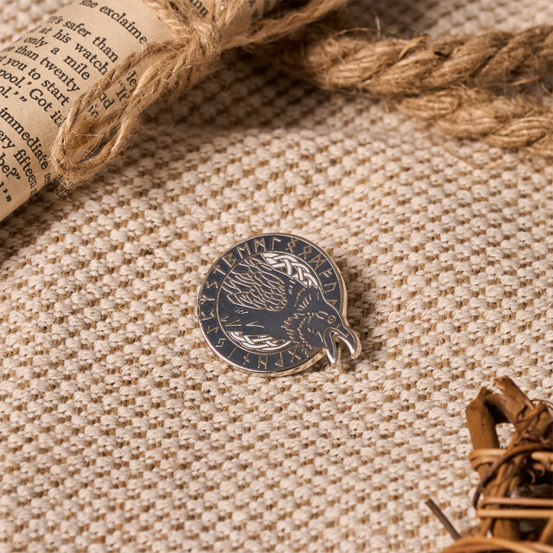 WorldNorse Thought Raven Verse Brooch - image 6