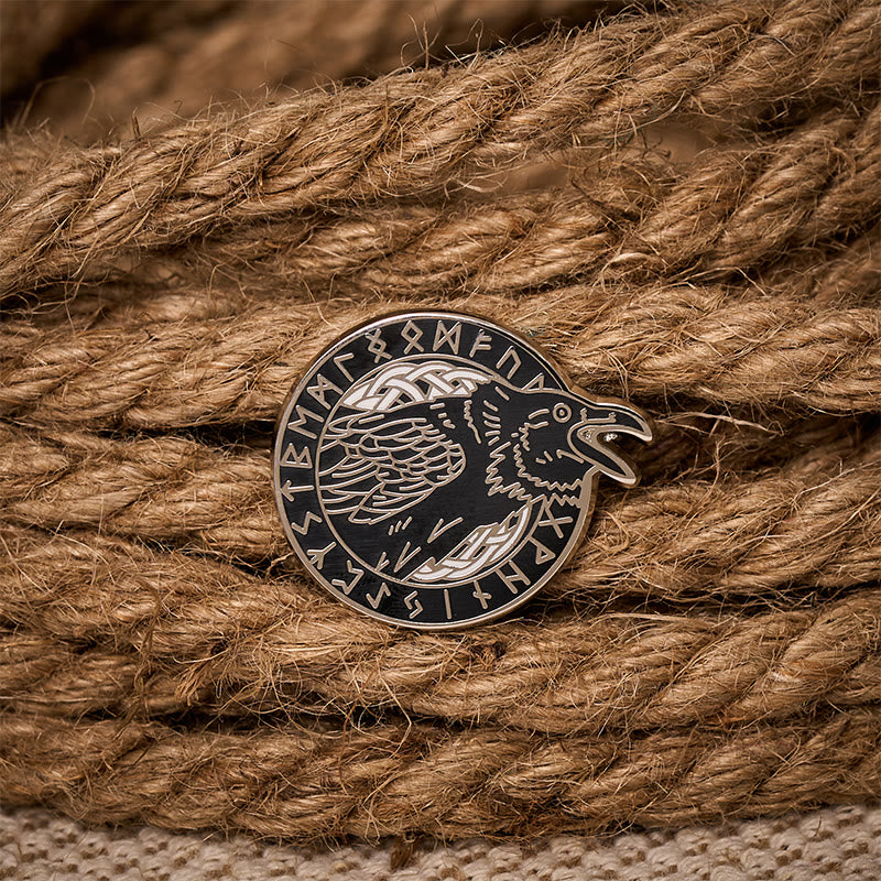 WorldNorse Thought Raven Verse Brooch - image 2