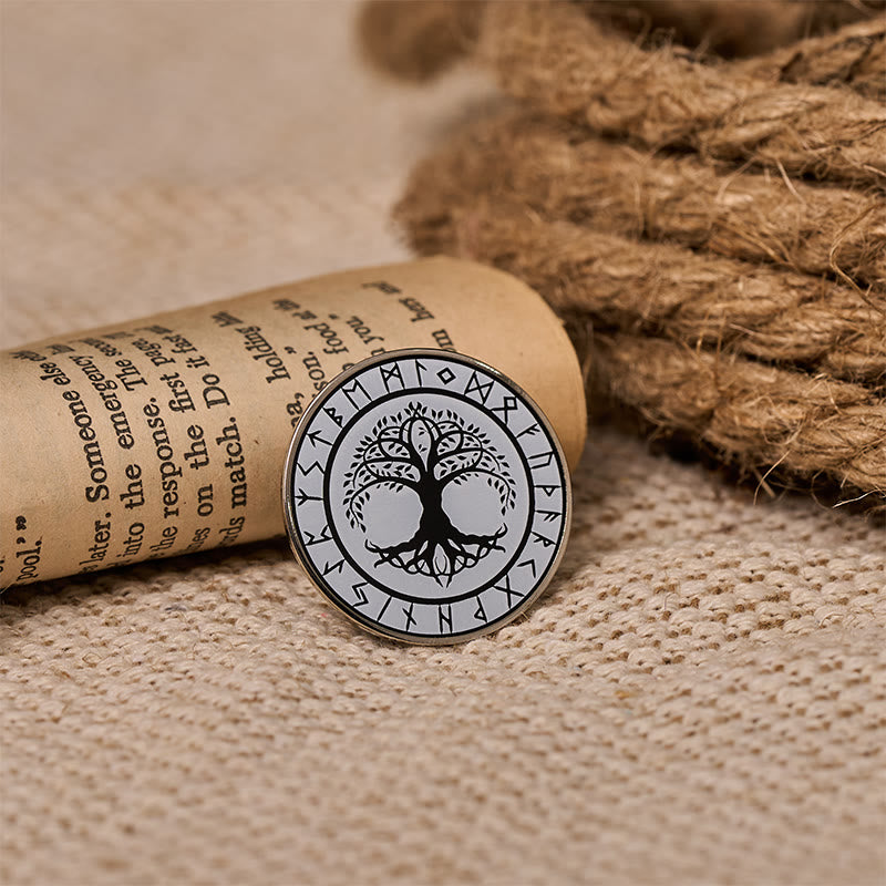 WorldNorse Tree Of Life Rune Wreath Brooch - image 4