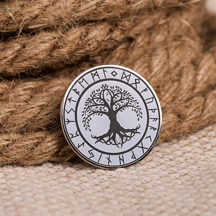 WorldNorse Tree Of Life Rune Wreath Brooch - Yggdrasil - image 0