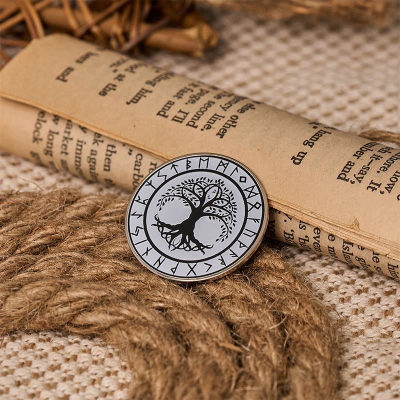 WorldNorse Tree Of Life Rune Wreath Brooch - image 5