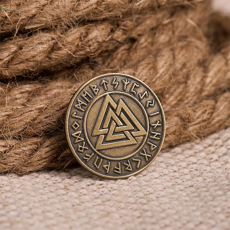WorldNorse Viking Valknut Rune Brooch - Valknut - image 0