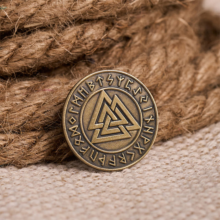 WorldNorse Viking Valknut Rune Brooch - Valknut - image 0