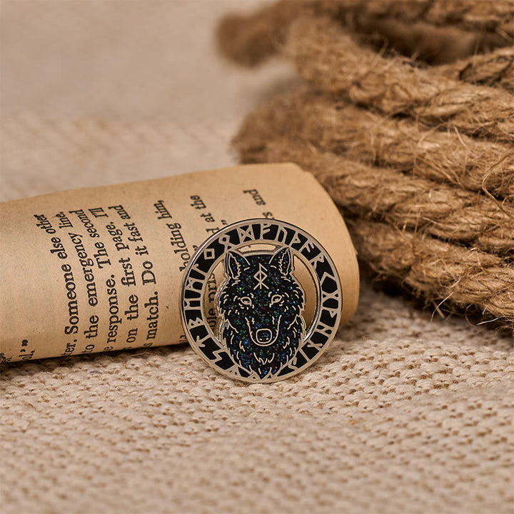 WorldNorse Fenrir Rune Wreath Brooch - image 4