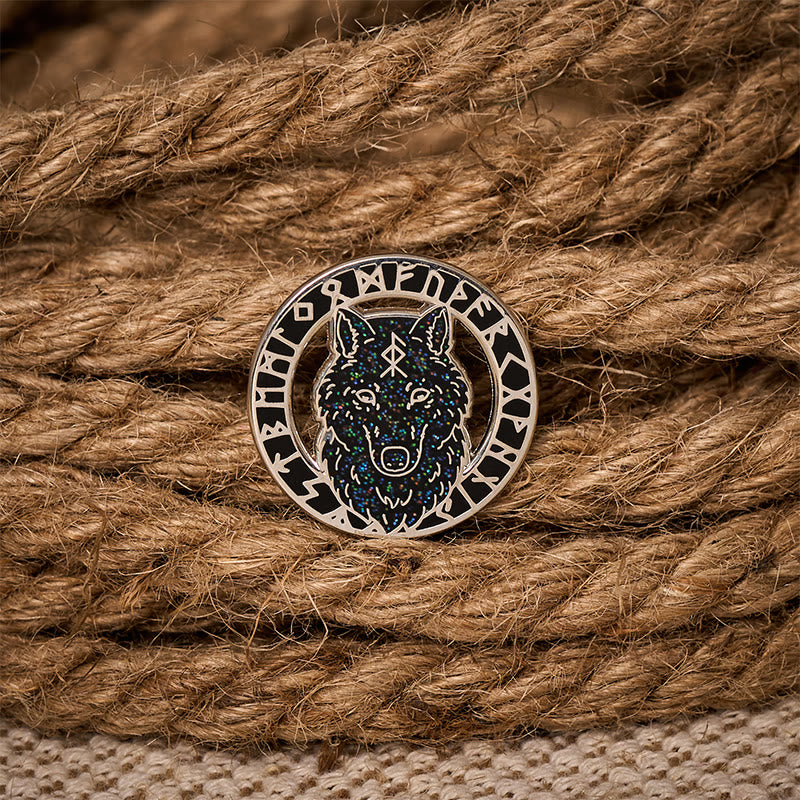 WorldNorse Fenrir Rune Wreath Brooch - image 2