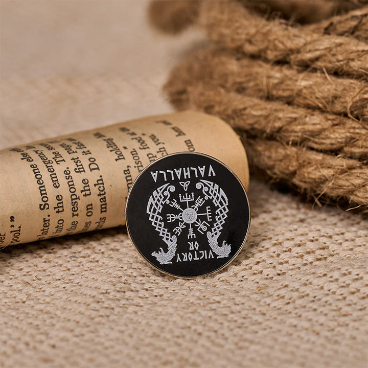 WorldNorse Norse Dragon Vegvisir Compass Brooch - image 4