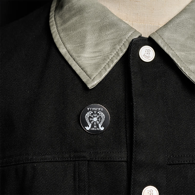 WorldNorse Norse Dragon Vegvisir Compass Brooch - image 1