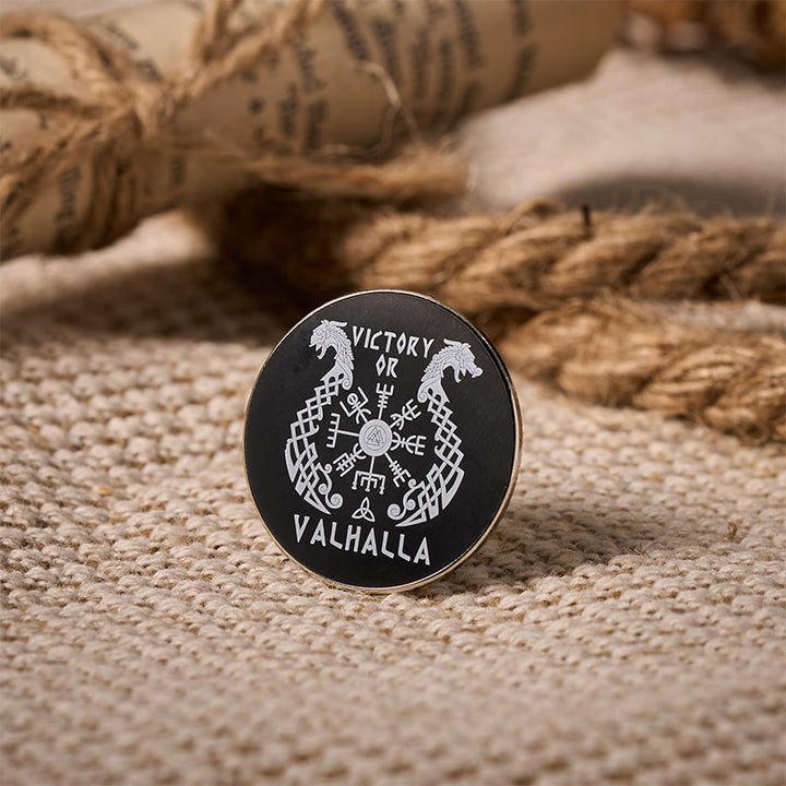 WorldNorse Norse Dragon Vegvisir Compass Brooch - image 3