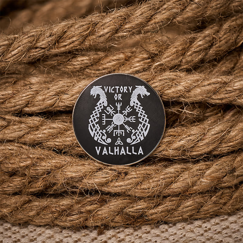 WorldNorse Norse Dragon Vegvisir Compass Brooch - image 2