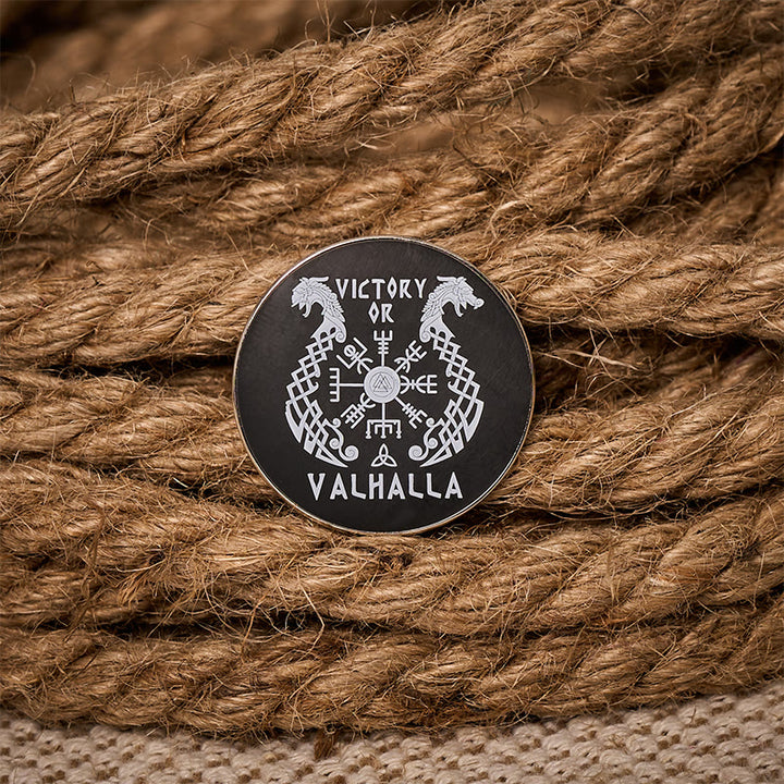 WorldNorse Norse Dragon Vegvisir Compass Brooch - image 2