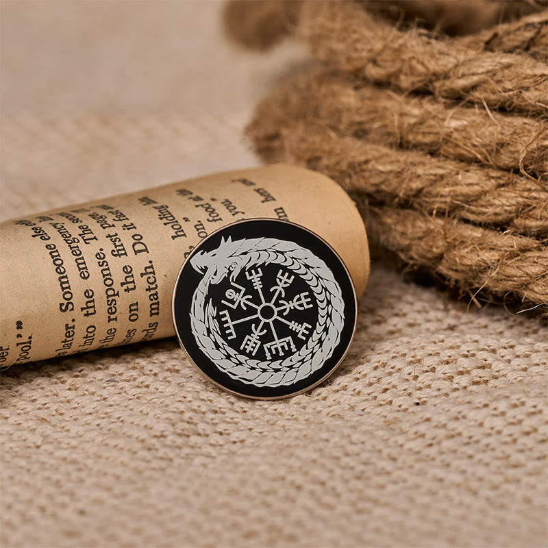 WorldNorse Vegvisir Dragon Wreath Guide Brooch - image 4
