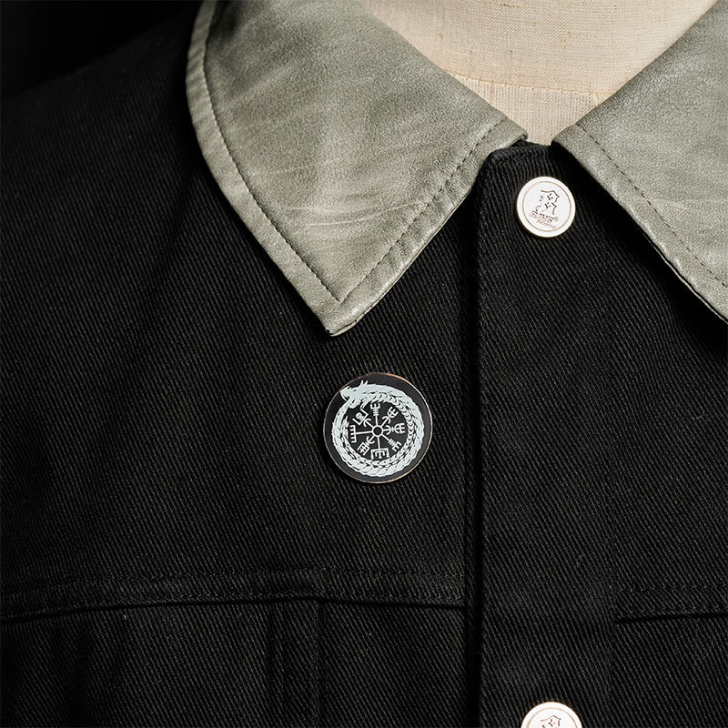 WorldNorse Vegvisir Dragon Wreath Guide Brooch - image 1