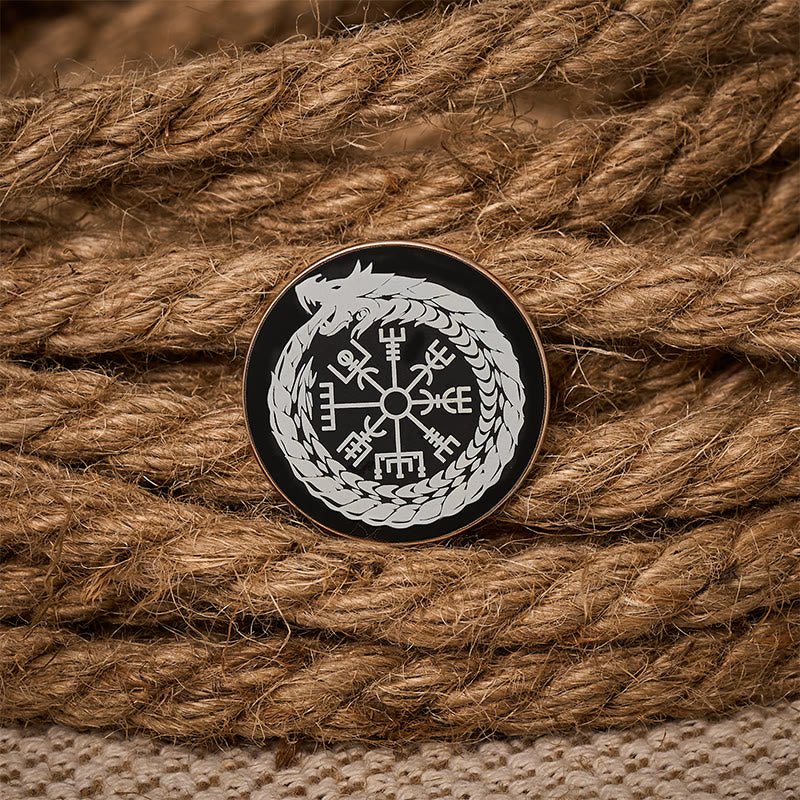 WorldNorse Vegvisir Dragon Wreath Guide Brooch - image 2