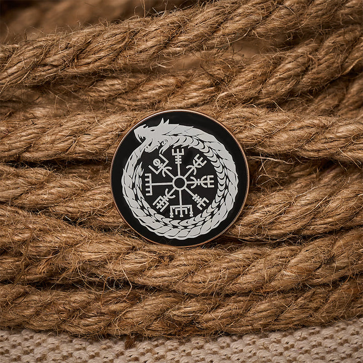 WorldNorse Vegvisir Dragon Wreath Guide Brooch - image 2