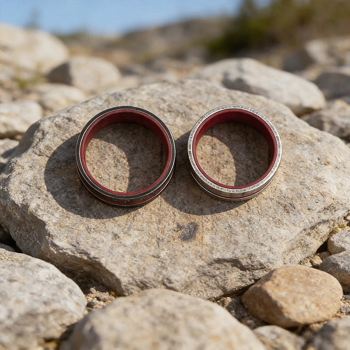 WorldNorse Forged Rune Inlay Crimson Ring - image 6
