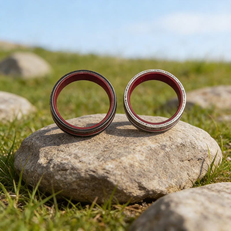 WorldNorse Forged Rune Inlay Crimson Ring - image 5