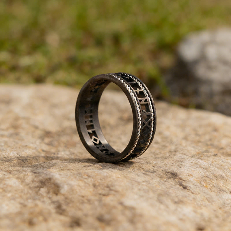 WorldNorse Forged Rune Filigree Ring - Black - US 13 - image 3