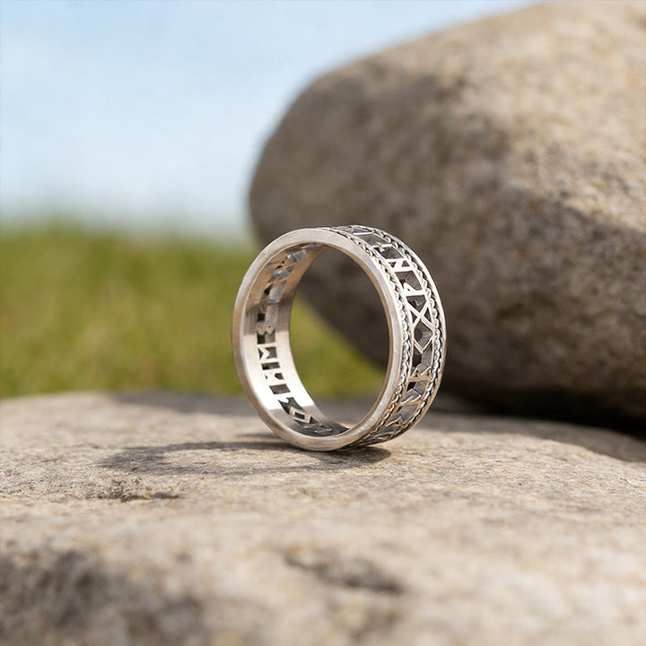 WorldNorse Forged Rune Filigree Ring - Silver - US 13 - image 2