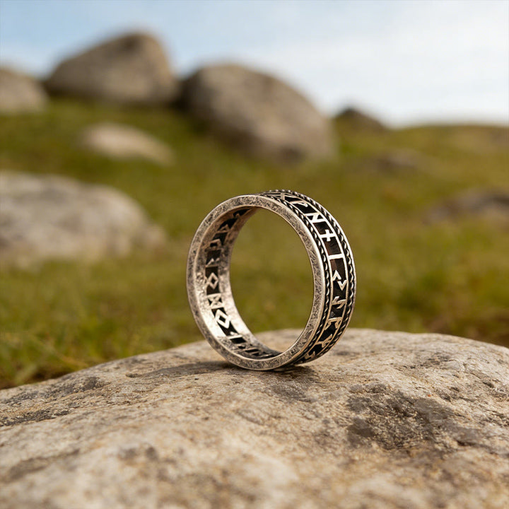 WorldNorse Forged Rune Filigree Ring - Retro Silver - US 13 - image 4