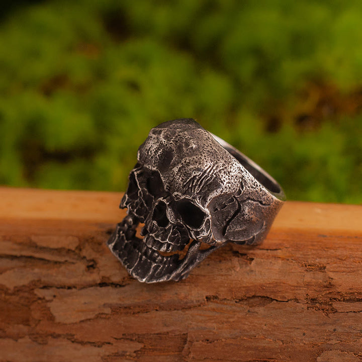 WorldNorse Forged Dual-Face Wasteland Skull Ring - image 3