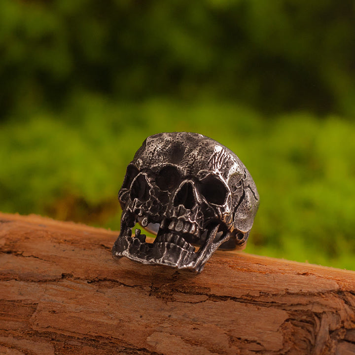 WorldNorse Forged Dual-Face Wasteland Skull Ring - Skull - US 13 - image 0