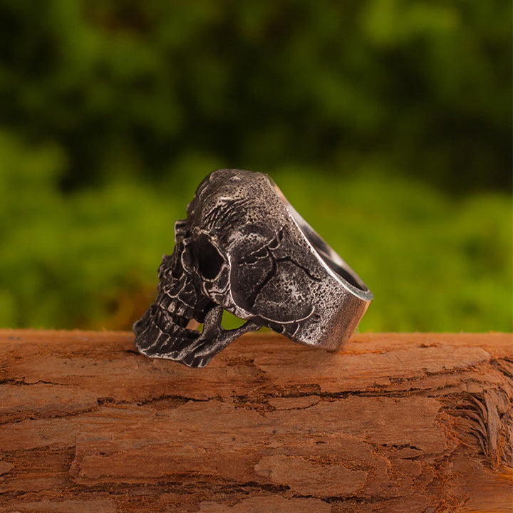 WorldNorse Forged Dual-Face Wasteland Skull Ring - image 4