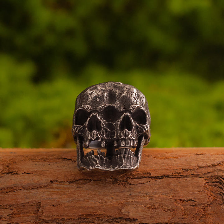 WorldNorse Forged Dual-Face Wasteland Skull Ring - image 2