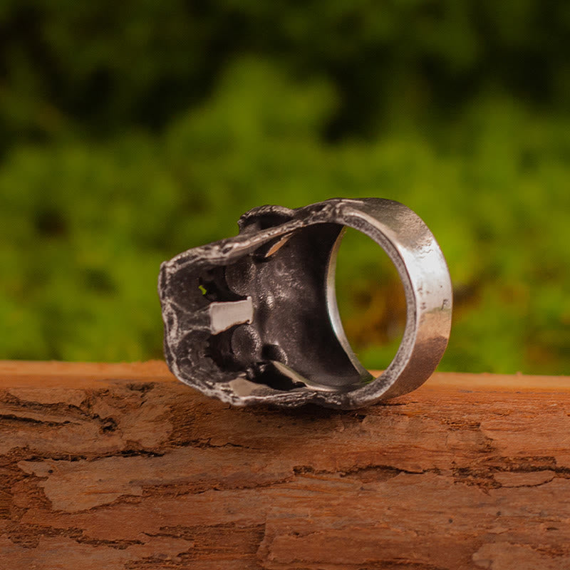 WorldNorse Forged Dual-Face Wasteland Skull Ring - image 6