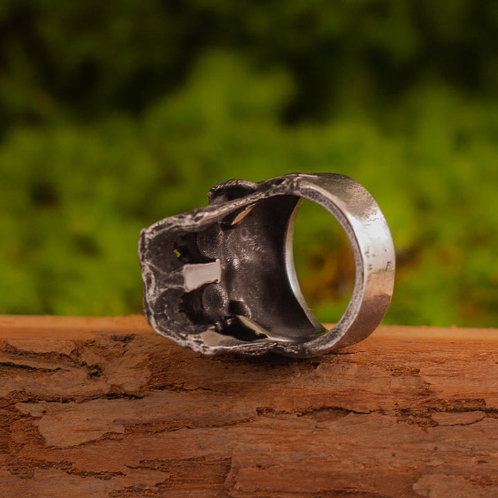 WorldNorse Forged Dual-Face Wasteland Skull Ring - image 6