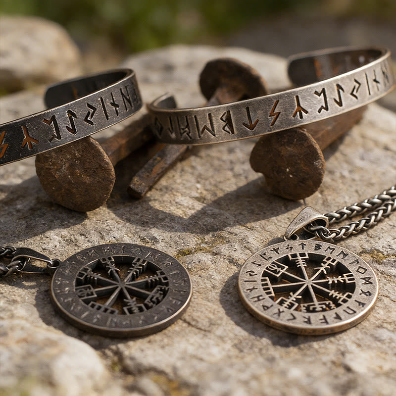 WorldNorse Weathered Vegvisir Rune Necklace - image 5