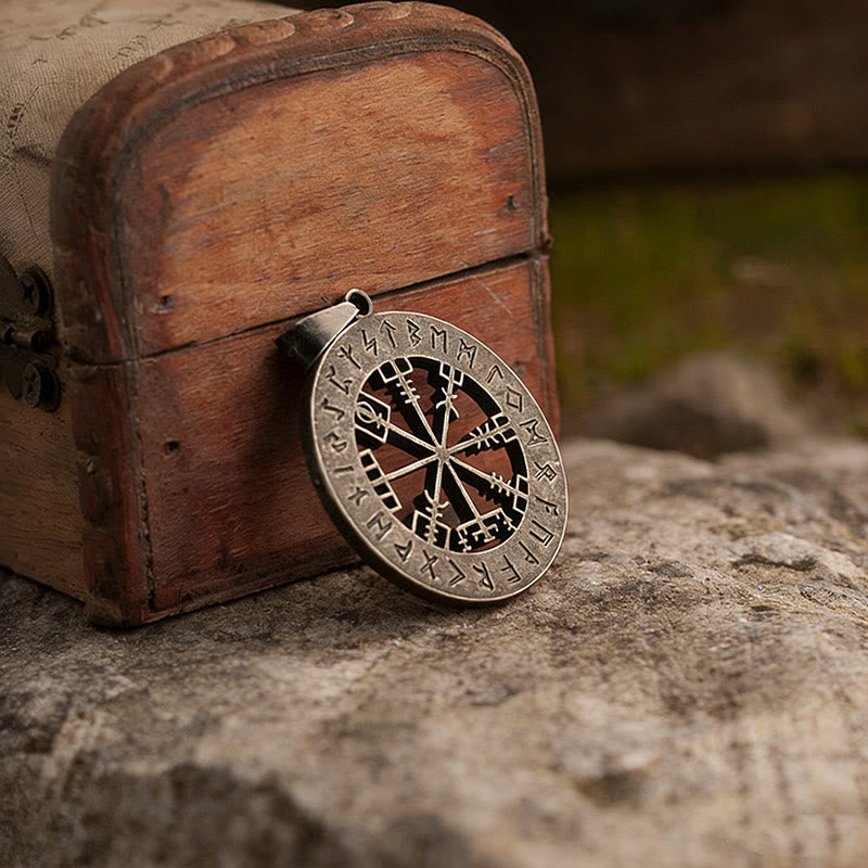 WorldNorse Weathered Vegvisir Rune Necklace - image 2