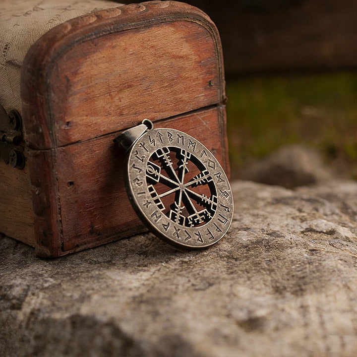 WorldNorse Weathered Vegvisir Rune Necklace - image 2