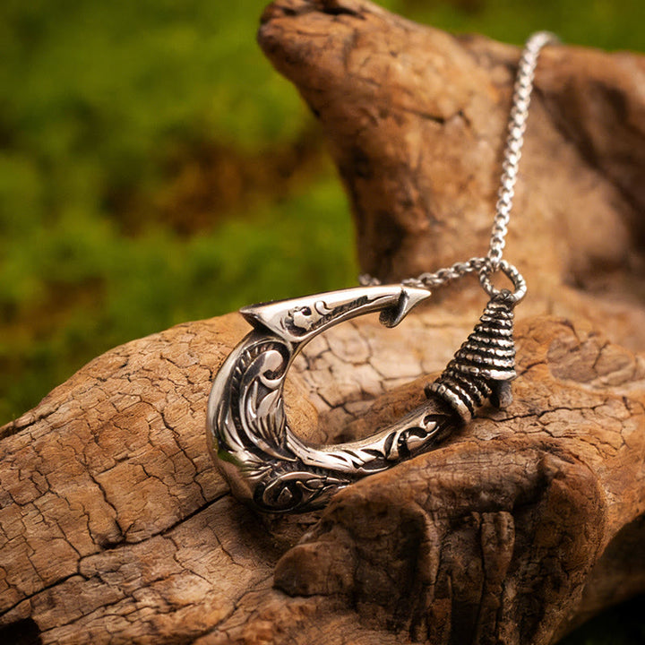WorldNorse Vintage Scrollwork Fishhook Necklace - Fishhook - image 0