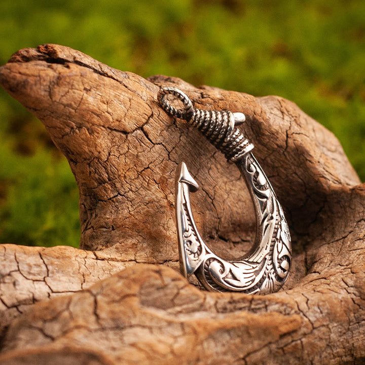 WorldNorse Vintage Scrollwork Fishhook Necklace - image 2