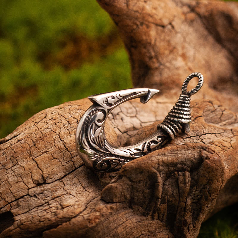 WorldNorse Vintage Scrollwork Fishhook Necklace - image 1