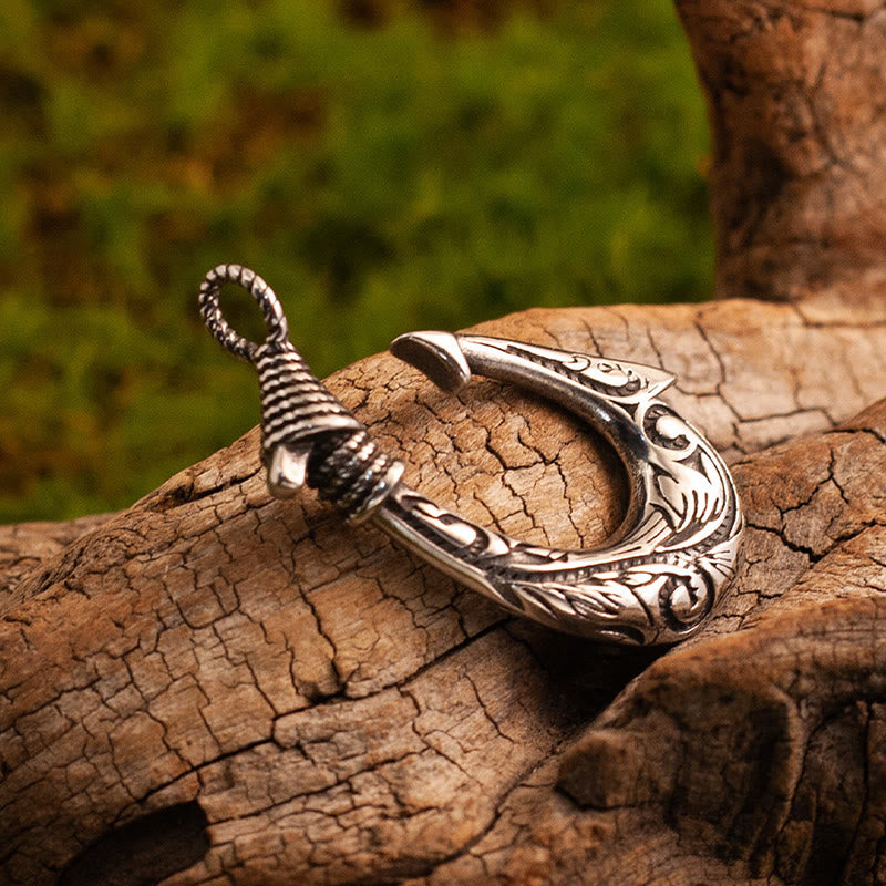 WorldNorse Vintage Scrollwork Fishhook Necklace - image 3
